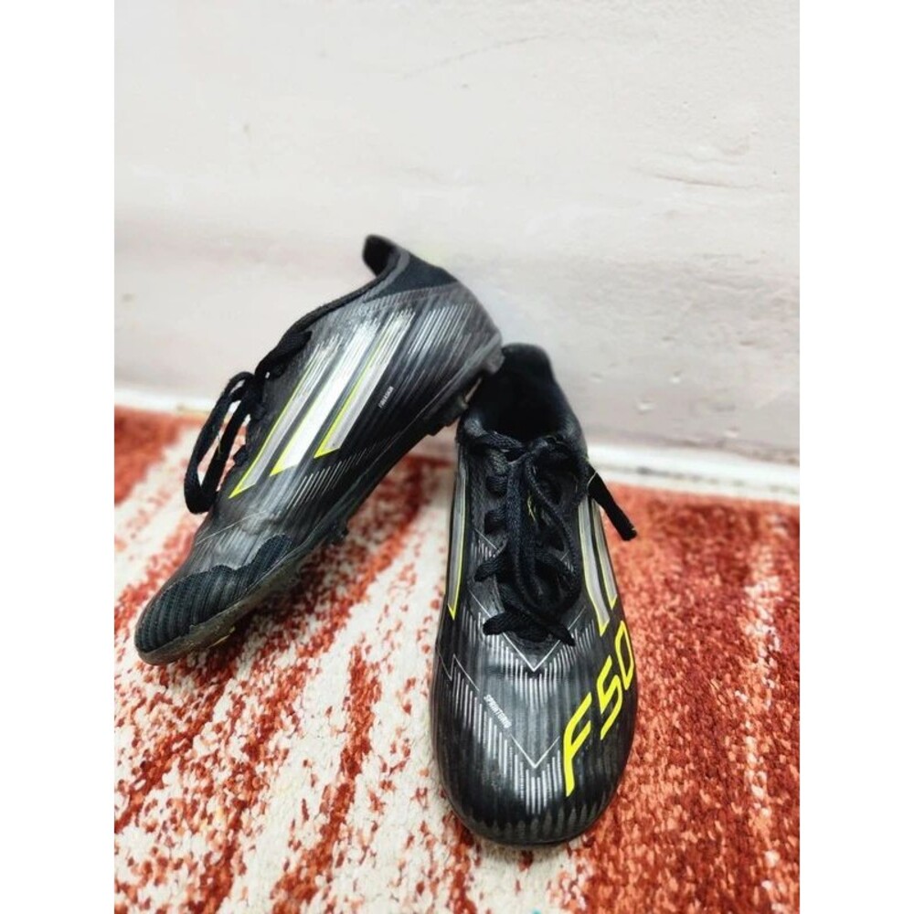 Adidas F50 Club FG/MG Youth Soccer Cleats Black Yellow Size 13K